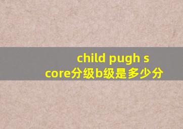 child pugh score分级b级是多少分